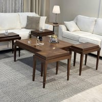 طقم طاولات ضيافة قشرة جوز الهند مع 4 خدمة