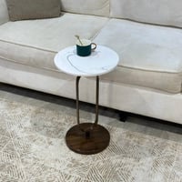 طاولة خدمة سطح رخام قاعدة حديد متين