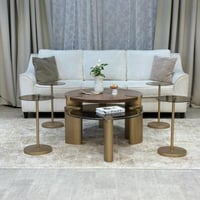 طقم طاولتين متداخلة مع 4 خدمة - بتصميم أنيق وعمليT...