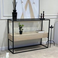 مدخل - كنسول دورين سطح زجاج شفاف مع بديل رخام