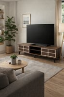 طاولة بلازما بني غامق مع اسود