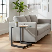 طاولة خدمة قاعدة لون أسود سطح زجاج شفاف - بتصميم أ...