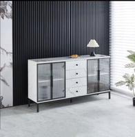 دولاب بوفية بتصميم عصري سطح سيراميك أبيض