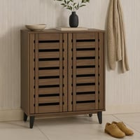 دولاب أحذية خشب بني 2 أبواب - بتصميم فاخر وأنيق *I...