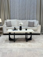 طقم طاولات فاخر بسطح بديل الرخام 7 قطع #MK