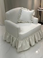 كرسي استرخاء - بتصميم ملكي فاخر بالون الأبيض