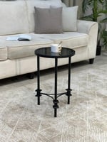 طاولة خدمة بسطح زجاجي أسود – أناقة تكتمل في ركنك