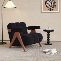 كرسي مفرد قماش بوكلية بتصميم مودرن