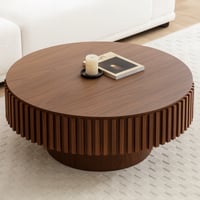 طاولة ضيافة خشب بني تعتيق 100x100x50 سم