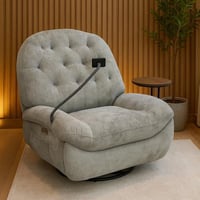 كرسي استرخاء قماش رمادي مع حامل جوال - بتصميم فاخر...