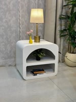 طاولة جانبية خشب أبيض 60x50x55 سم