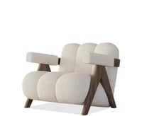 كرسي مفرد قماش بوكلية بتصميم مودرن