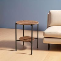 طاولة خدمة مفرد دورين خشب بني