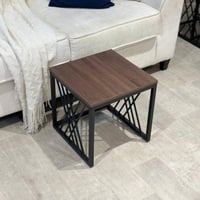 طقم طاولات شاي خشب بني غامق 3 قطع