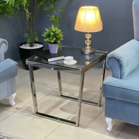 طاولة جانبية استيل فضي 55x55x55 سم