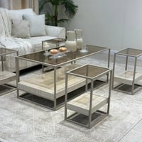 طقم طاولات ضيافة دورين بديل رخام قاعدة شمباني سطح...