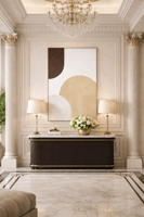 لوحة جدارية تجريدية مودرن أقمشة مترابطة بيج 80x120...