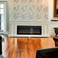 دفاية مع طاولة بلازما لون ابيض