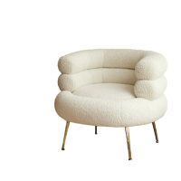 كرسي بوكلية أبيض ارجل ذهبي - متعدد الألوان (AN)