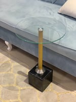 طاولة خدمة سطح زجاج