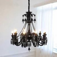 ثريا كلاسيك بكارات اسود زجاج 6 لمبة و 8 لمبة