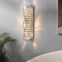 إضاءة جدارية كريستال 3 اضاءات ليد ذهبي