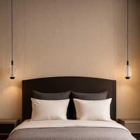 ثريا علاقي مودرن لونين ذهبي و اسود-اضاءة ليد