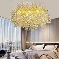 ثريا كريستال سقفية قروش عسلي شفاف – تصميم فاخر لصا...