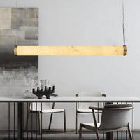 ثريا سقفية مودرن مستطيل بديل الرخام لونين الذهبي و...