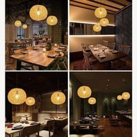 نجف مودرن بوهيمي ريفية خيزران على الطراز الصيني ال...