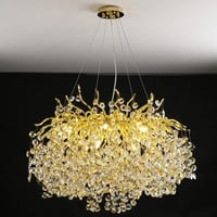 ثريا كريستال سقفية قروش عسلي شفاف – تصميم فاخر لصا...