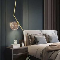 ثريات علاقي مودرن زجاج ذهبي اضاءة ليد ELD