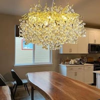 ثريا كريستال سقفية قروش عسلي شفاف – تصميم فاخر لصا...