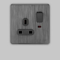 فيش ثلاثى مع مفتاح و لمبة اشارة 7×7 Parl