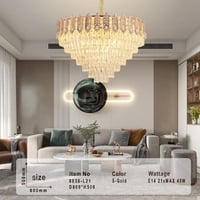 ثريات سقف مودرن كريستال ذهبي ستايل اوروبي