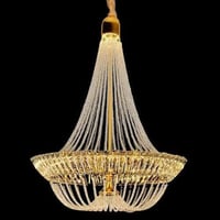 ثريا سقف مودرن كريستال ذهبي 3 اضاءات ليد