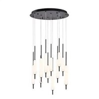 ثريات قبب مودرن لون اسود نزول 6 متر 3 اضاءات ليد