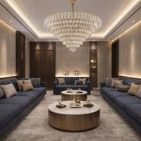 ثريا سقفية كريستال-لونين ذهبي و فضي- باحجام مختلفة...