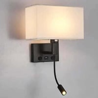 اضاءة جدارية مودرن اسود طربوش قماش مزود USB-C- اضا...