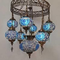 ثريا تركي موزاييك أزرق مزخرف