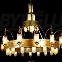 ثريا مسجد إسلامية ذهبية - مقاس 3 متر