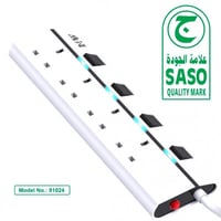 توصيلة كهرباء 5متر ب 4 فتحات مفاتيح -ام دبليو 3000...