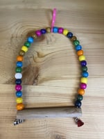 مرجيحة طيور تعليق مع جرس/ مجثم ببغاوات بادجي روز ف...