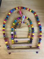 مرجيحة طيور تعليق مع جرس/ مجثم ببغاوات بادجي روز ف...