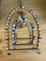 مرجيحة طيور تعليق مع جرس/ مجثم ببغاوات بادجي روز ف...