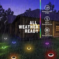إنارة حدائق غرس على الطاقة الشمسية قرص ملون