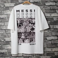تيشيرت ابيض اوفر سايز بتصميم ميسي