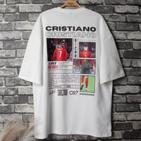 تيشيرت أوفر سايز أبيض كريستيانو رونالدو CR7