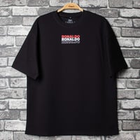 تيشيرت أوفر سايز أسود بتصميم كريستيانو رونالدو CR7