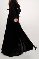 عبايه F94 ساده كريب انترنت كوري اكمام واسعه كلوش